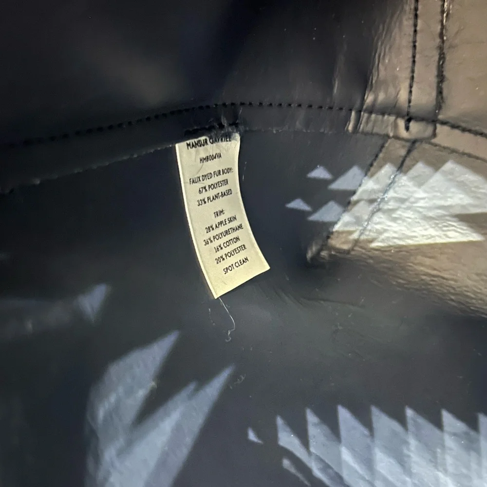 NWT MANSUR GAVRIEL X APPARIS Mini Bucket Blackberry Faux Fur Vegan Crossbody Bag - Picture 13 of 13